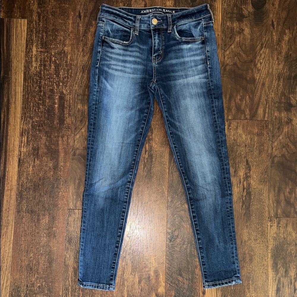American Eagle Outfitters Women's Dark Blue Skinny Jeans
